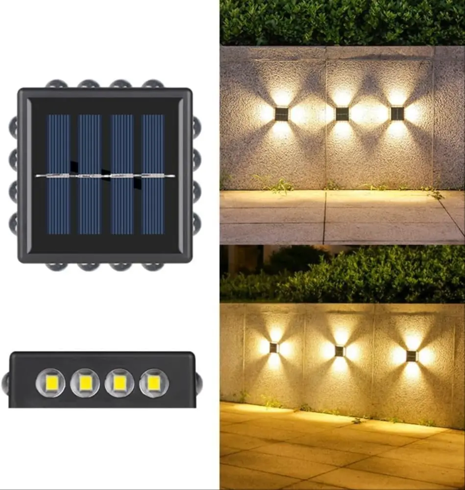  4 Side 12 LED Solar Wall Lamp