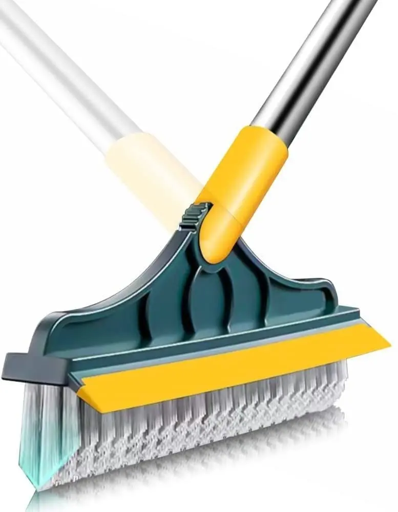 2 in 1 Floor Scrub Brush with Squeegee 